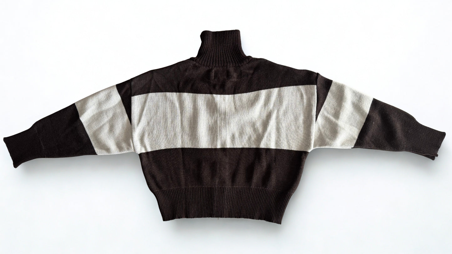 Sweater Sista Doble Zipper Café