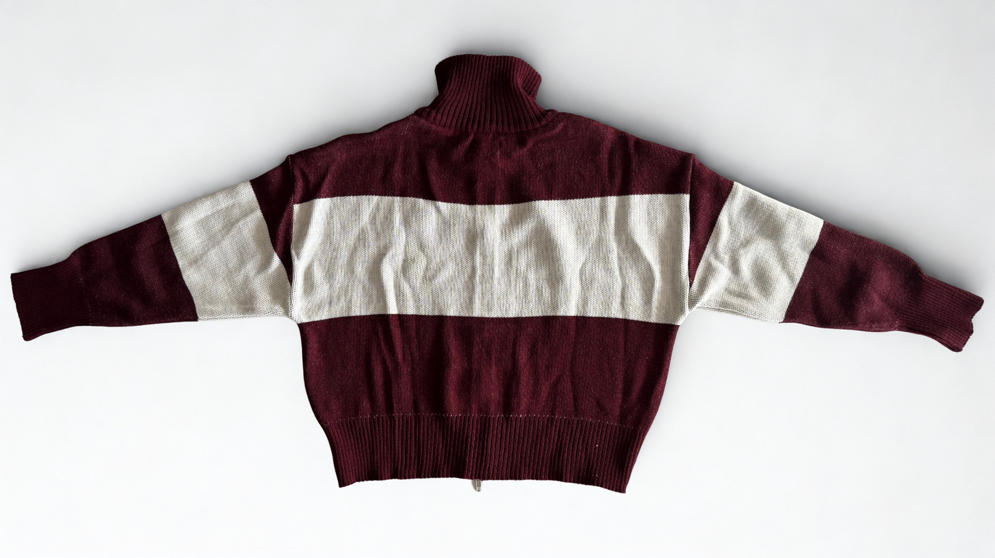 Sweater Sista Doble Zipper Burgundy