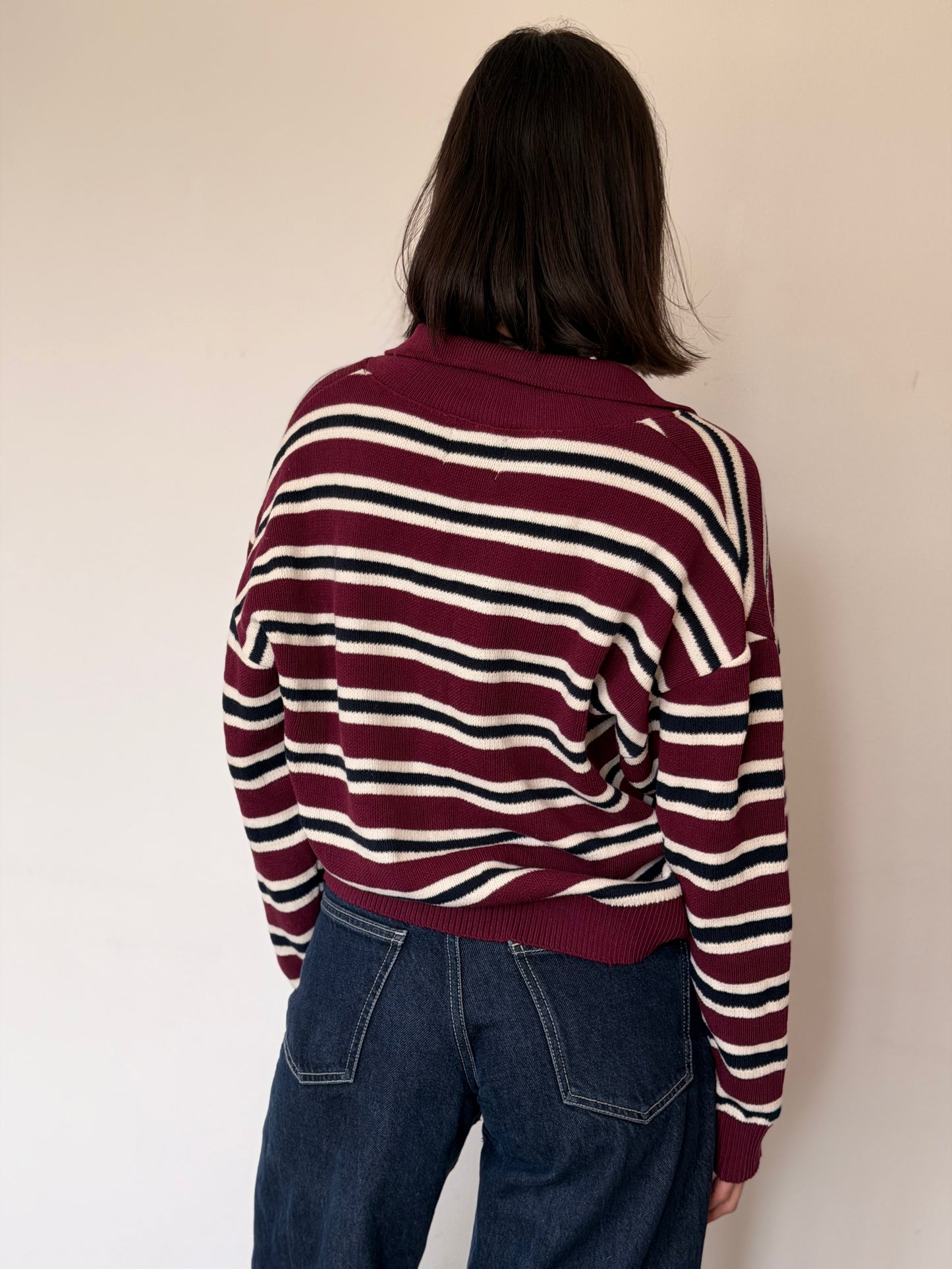Sweater Sista Stripes Burgundy