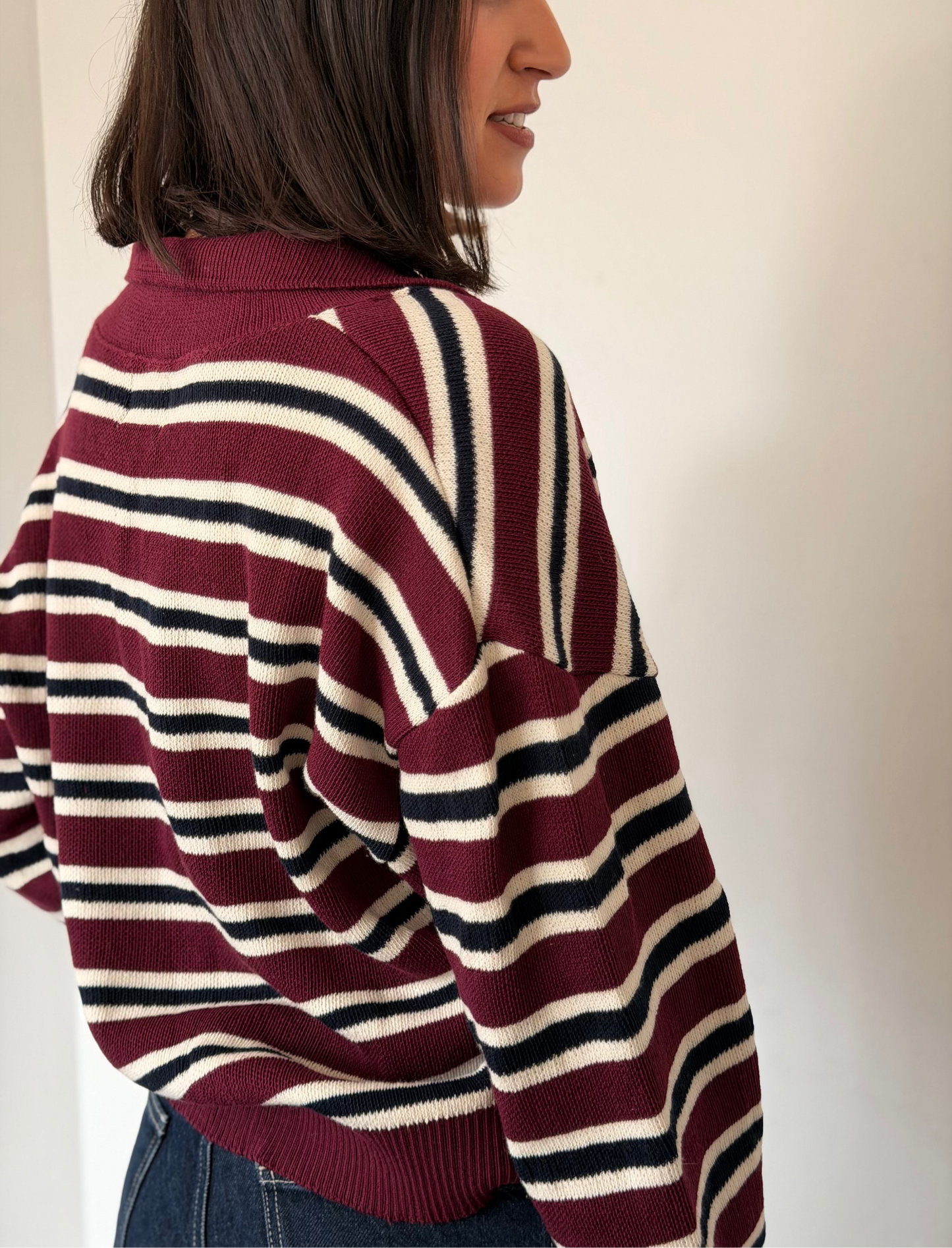 Sweater Sista Stripes Burgundy