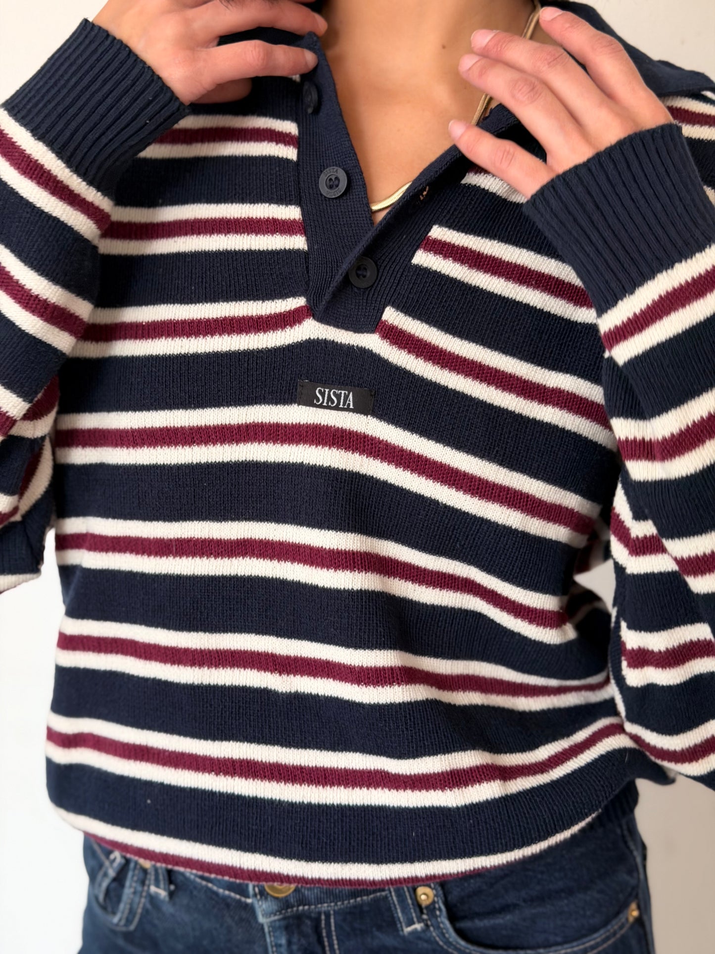Sweater Sista Stripes Navy